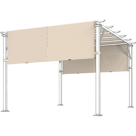 Toile de pergola 3x3 m avec poches et sangles, conception soignée (1/5)