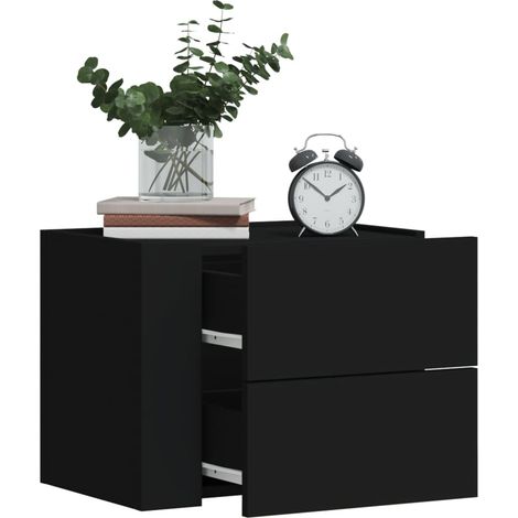 Wand-Nachttisch Schwarz 45x30x35 cm