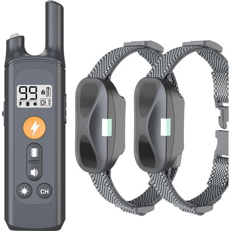 collier dressage chien avec télécommande— Collier de dressage pour chien avec télécommande, 4 modes d'entraînement, étanche, rechargeable et électronique