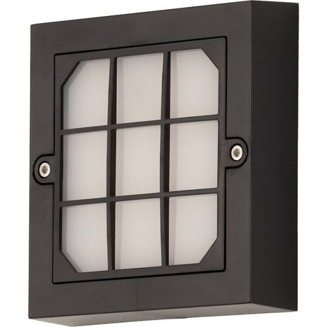 Netz apliqiue exterior cuadrado en luz blanco cálido 3000K en color negro