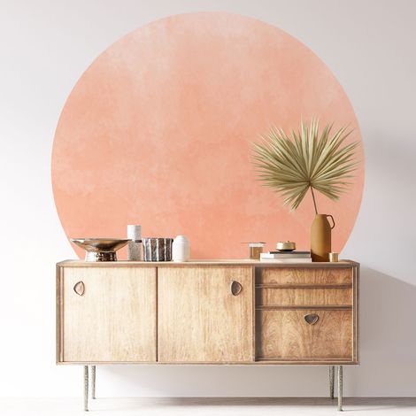 Sticker mural rond / cercle - Couleur Tendance - Diamètre 40 cm - Adhésif MAT (1/3)