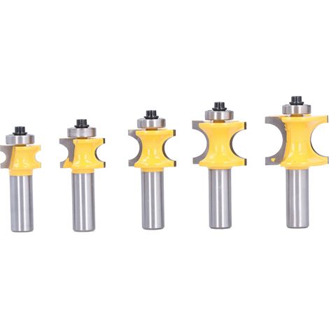 5 Pièces Fraise de Défonçage 12mm à Queue Carbure pour Arrondi de Bord Travail du Bois DIY (1/5)