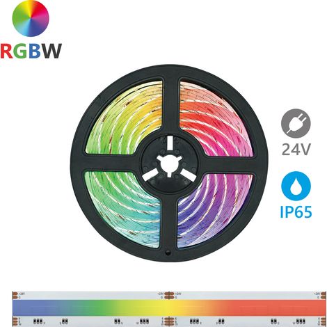 Bande LED COB RGBW Alcapower 5 m, 24 V, IP65, 896 LED/m, 16 W/m, lumière blanche 4000 K, IRC 90, haute efficacité lumineuse et longue durée de vie (1/3)