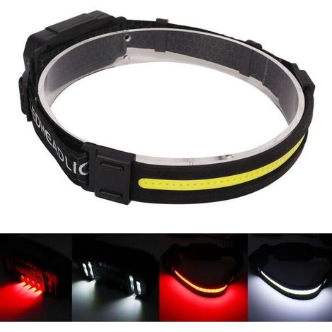 Lampe frontale LED XPG à induction COB, lampe frontale rechargeable par USB pour la randonnée, la course à pied, la réparation, la pêche, le cyclisme, (1/4)