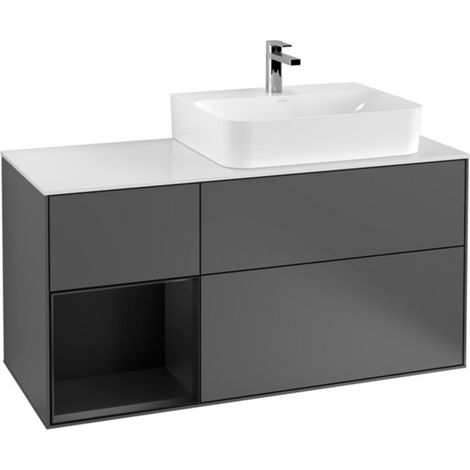 V&B Waschtischunterschrank Wandbeleuchtung Finion 120cm, Pl w m, Rg l b m Lac, Anthrac. m (1/2)