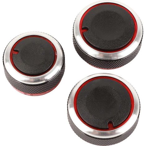 Lot de 3 boutons de commande de climatisation en alliage d'aluminium, texture agréable et haute résistance, pour voitures. (1/5)