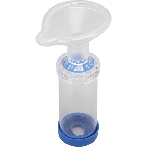 Espaceur respiratoire pour inhalateur à embout buccal avec revêtement facial en silicone, espaceur respiratoire sécurisé pour nébuliseur. (1/5)