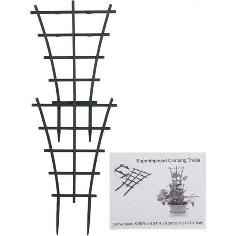 Lot de 4 Treillis de Jardinage en Plastique pour Mini Plantes grimpantes TREILLE (1/4)