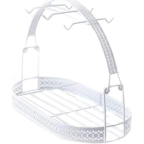Metal Cup Holder, Steel Bracket with Hooks, Coffee Cup Storage, Kitchen Restaurant Bar (1/5)