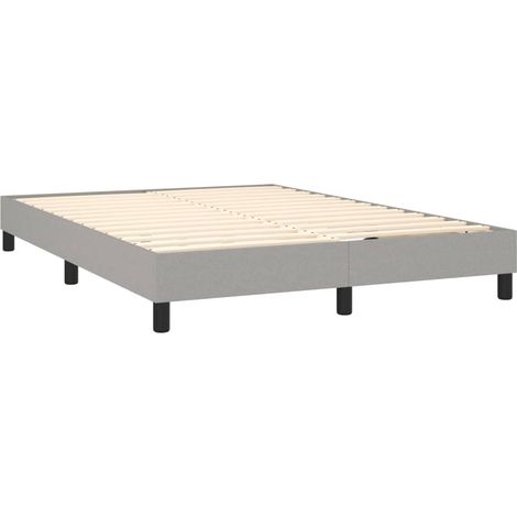 Somier de láminas sobre patas estructura de cama 140x190 cm tela gris claro TDL0207198