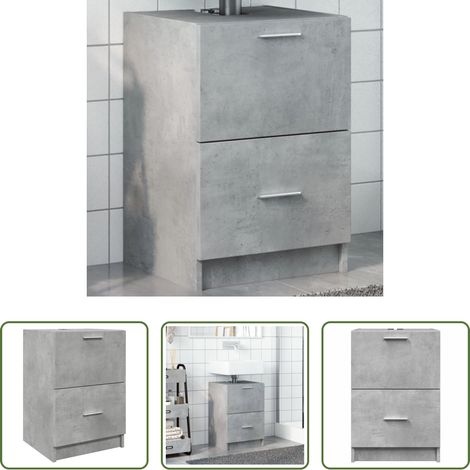 vidaXL Betonfarbe - Waschbeckenunterschrank Betongrau 40x37x59 cm Holzwerkstoff (1/5)