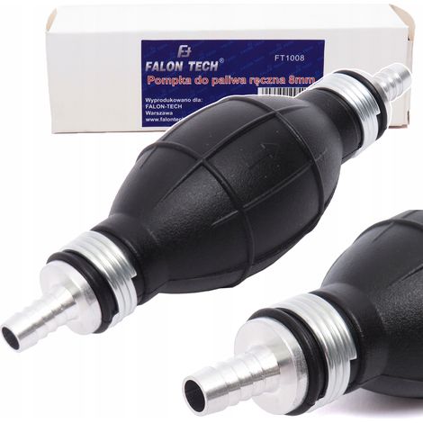 POMPA MANUALE PER CARBURANTE CON VALVOLA A PERA IN GOMMA DA 8 mm