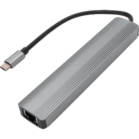 USB-C Multiport Hub Adapter with Gigabit Ethernet Port, 4K 60Hz, 87W PD, Type-C, 2 USB 3.0 Ports, Ideal for Laptop Keyboard and Mouse (1/5)