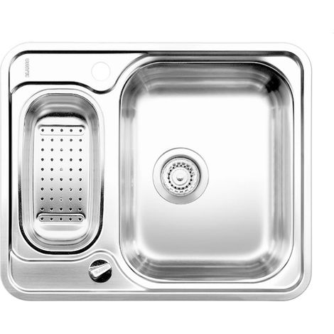 LANTOS 6-IF – Évier de Cuisine pour Meubles Bas de 60 cm de Large – Avec Fond Plat IF, Sans Égouttoir – Finition Inox Brossé – 516676 (1/5)
