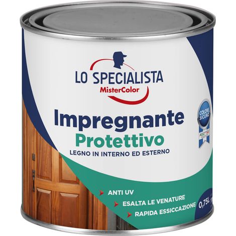 Impregnante a acqua per legno colore mogano 0,75lt