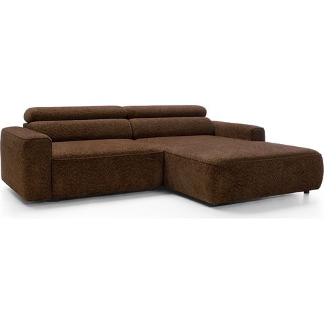 Selsey Fando – Ecksofa mit elektrischem Sitzauszug, Ottomane rechts, Chenille Braun (1/5)