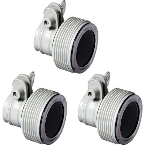 Lot de 3 adaptateurs de tuyau de piscine pour pompe à filtre à sable Intex - Connecteur en plastique de 3,2 cm - Gris (1/5)