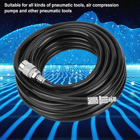 Set flexible pneumatique PVC 7,5 m pour compresseur à air avec raccord rapide américain (1/5)