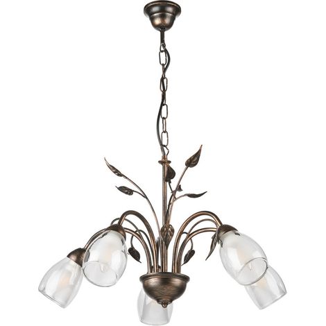 [GEBRAUCHT] B-Ware ONLI Hängeleuchte Liliana fünfflammig schwarz rotgold Metall Lampe Leuchte Spot (1/2)