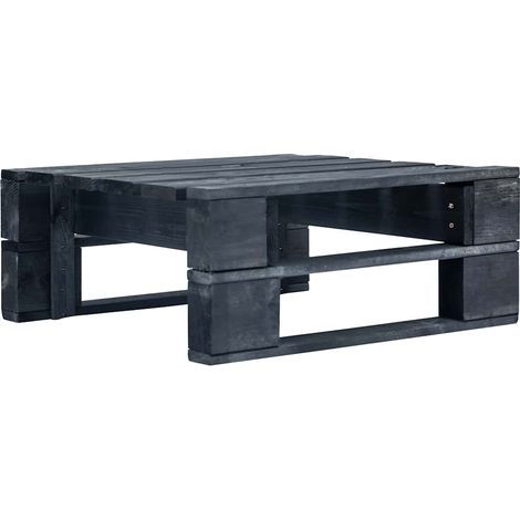 Canapé de jardin palette Canapé Repose-pied relax - Bois Noir BV929333 - BonneVie (1/4)