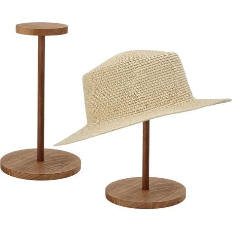 PH PandaHall 2er-Set Hutständer aus Holz, Helmhalter, Perückenständer aus Holz, Huthalter für Verkäufer und Organisatoren, Hüte, Helme, Perücken (1/5)