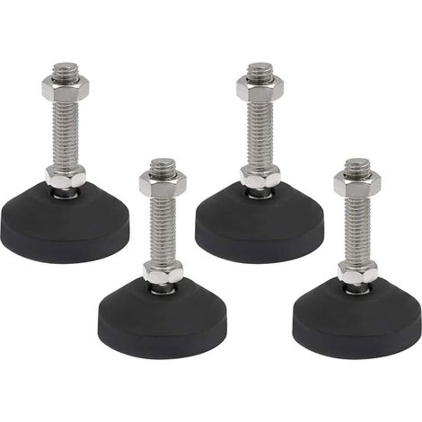 Set mit 4 verstellbaren Füßen M10 x 50 mm, Einstellschraube, Möbelbein, verschleißfest, verstellbare Füße, verstellbare Schrauben, verstellbares Bein, maximale Neigung 20° (4 Stück M10 x 50 mm x Ø40 m