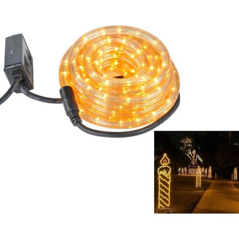 TUBO LUMINOSO LED LUCI DI NATALE IMPERMEABILE ESTERNO BIANCO CALDO 10 METRI (1/2)