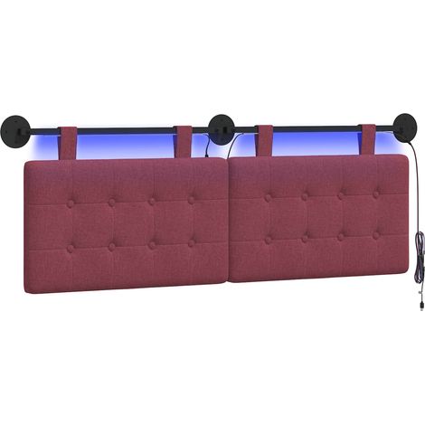 Maison Exclusive - Testiera sospesa Con luce LED Rosso Vino Tessuto (1/5)