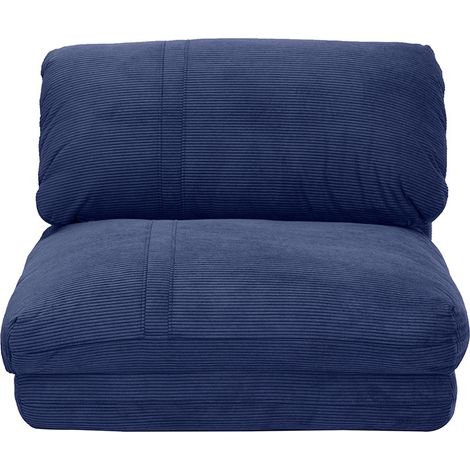 Poltrona letto singola in velluto a coste blu scuro SPENCER