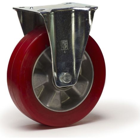 Roulette fixe diamètre 160 mm polyuréthane SOUPLE REDTHANE® ROUGE - 400Kg (1/2)