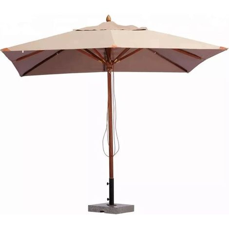 Parapluie du jardin en baignade en bois avec une cartouche à la carte solaire 3x3 m (1/4)