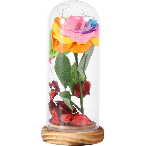 Lampe rose artificielle, fleur lumineuse LED, cadeau d'anniversaire ou de Saint-Valentin, décoration intérieure (1/4)