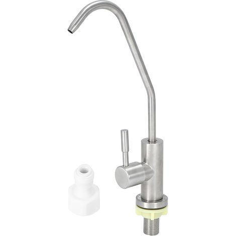 1 Robinet de filtre à eau, filetage G1/2, acier inoxydable, bec haut, rotation 360 degrés, pour système osmose inverse, cuisine (1/5)