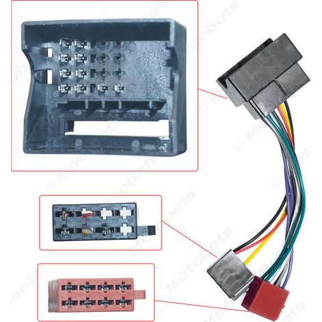 Automotive ISO dual-ended cable suitable for Peugeot 2004+/Citroen 2003+ CD player plug and tail wire power cable (1/4)