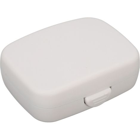 Étui pour appareils auditifs grande capacité, portable, carré, noir, boîte de rangement pour appareils auditifs pour la maison, les voyages et l'extérieur, blanc (1/5)