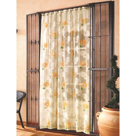TENDA ZANZARIERA GIRASOLE CON ASOLE E PIOMBO cm. 145/150x250 col. Panna