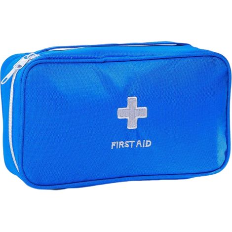 Trousse de premiers secours portable, petite trousse de rangement pour médicaments, trousse de voyage pour la maison,Bleu (1/5)