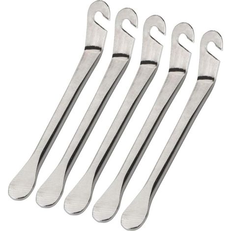 Juego de 5 palancas de acero inoxidable para neumáticos de bicicleta, palancas para bicicleta, cuchara para neumáticos, herramienta para cambiar neumáticos, herramienta para desmontar neumáticos para  (1/5)