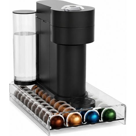 Présentoir de rangement pour capsules de café Nespresso en acrylique noir, organisateur (1/5)