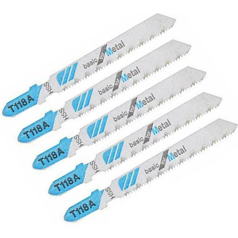 Lame per seghetto alternativo T118A 5 lame hss 76 x 8mm per metallo legno (1/4)