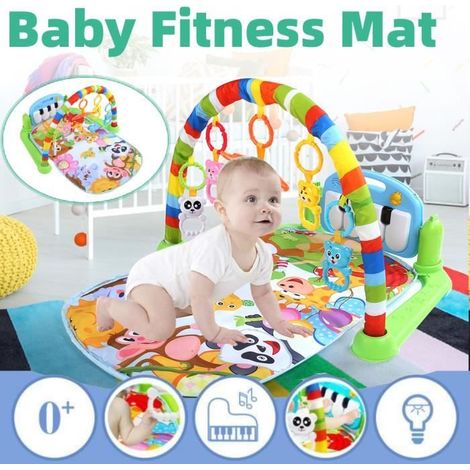 Tapis Musical D\'Éveil de La Jungle pour Bébé Tapis de Fitness Piano, Jouets Amovibles Garçons Filles (1/4)