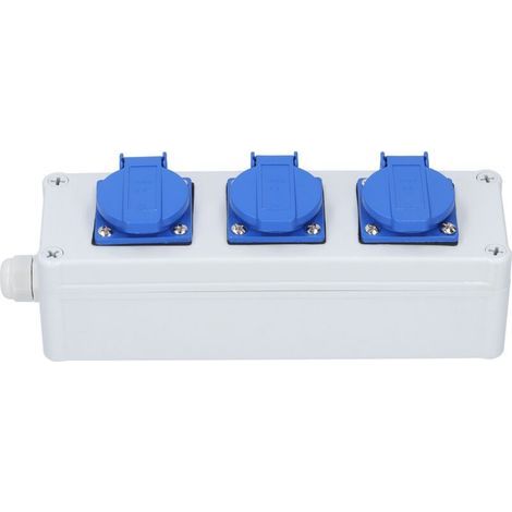 Enchufe exterior resistente a la intemperie con interruptor de pared. Resistente a la lluvia. Enchufes. Regleta de tres clavijas. (1/3)
