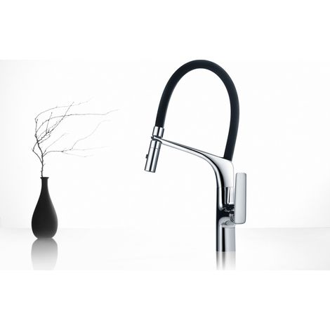 Grifo de cocina monomando de caño alto acabado ccromado y negro mate Lanzarote de Imex (1/3)