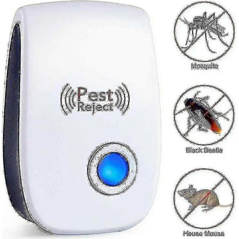 Lot de 4 répulsifs électroniques à ultrasons contre les souris et les insectes. (1/4)