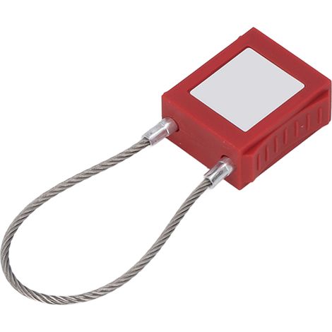 Câble de sécurité en acier inoxydable avec cadenas et clé, pour procédures électriques et étiquettes de verrouillage. (1/5)