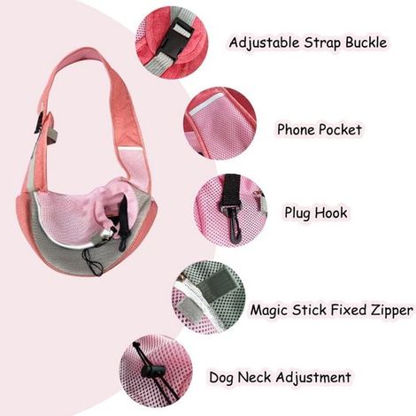 Hundetragetasche Haustier-Tragetasche für Hunde Katzen und Welpen Atmungsaktives Tragenetz für freihändiges Tragen L-Tasche Tragbare Hundetasche (1/4)