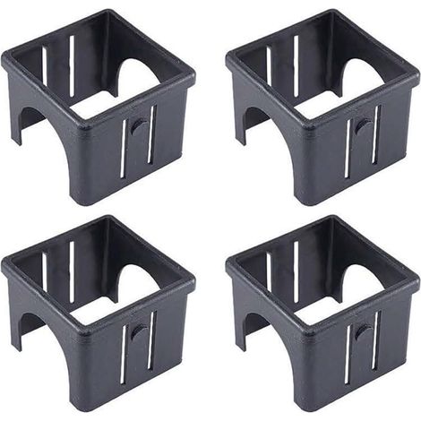 Black plastic ribbed square tube end 25 x 25 mm (E) (1/5)