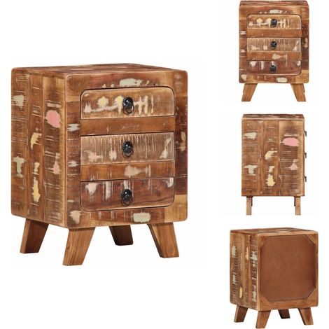 Table de chevet 37x32x50 cm bois massif de récupération - Table De Chevet - Tables De Chevet - Armoire De Chevet - Table De Nuit (1/5)
