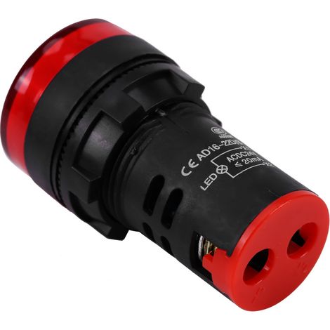 10 Pièces Voyant Lumineux LED 24V AC/DC, 22mm Fileté, Lumière de Signalisation Électronique (Rouge) (1/5)