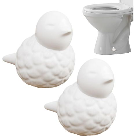 Vis de toilette en céramique forme d'oiseau, 2 pièces (1/5)